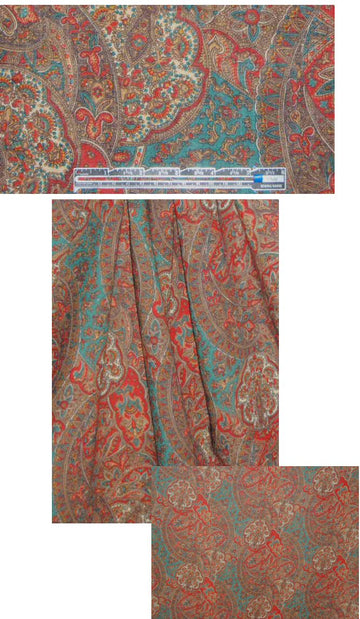 Italian spruce/garnet/tan paisley wool twill