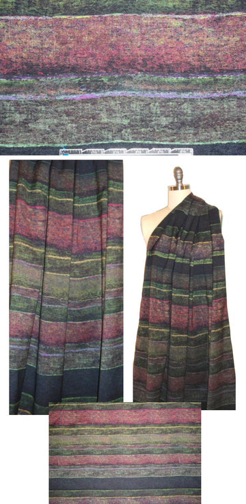 NY designer stripe design print wool/lycra twill 1.875 yd