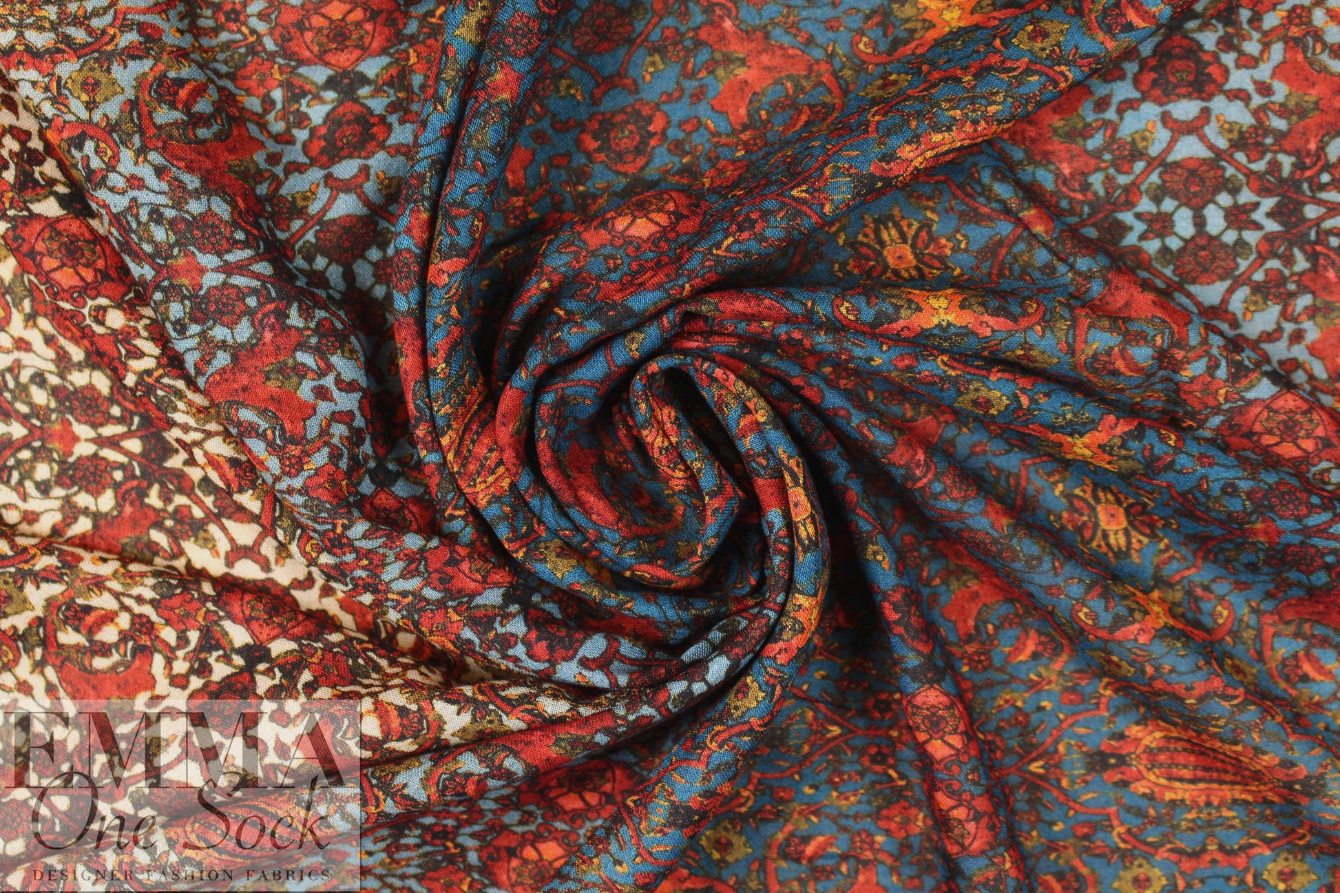 Italian printed wool/viscose voile - istanbulesque