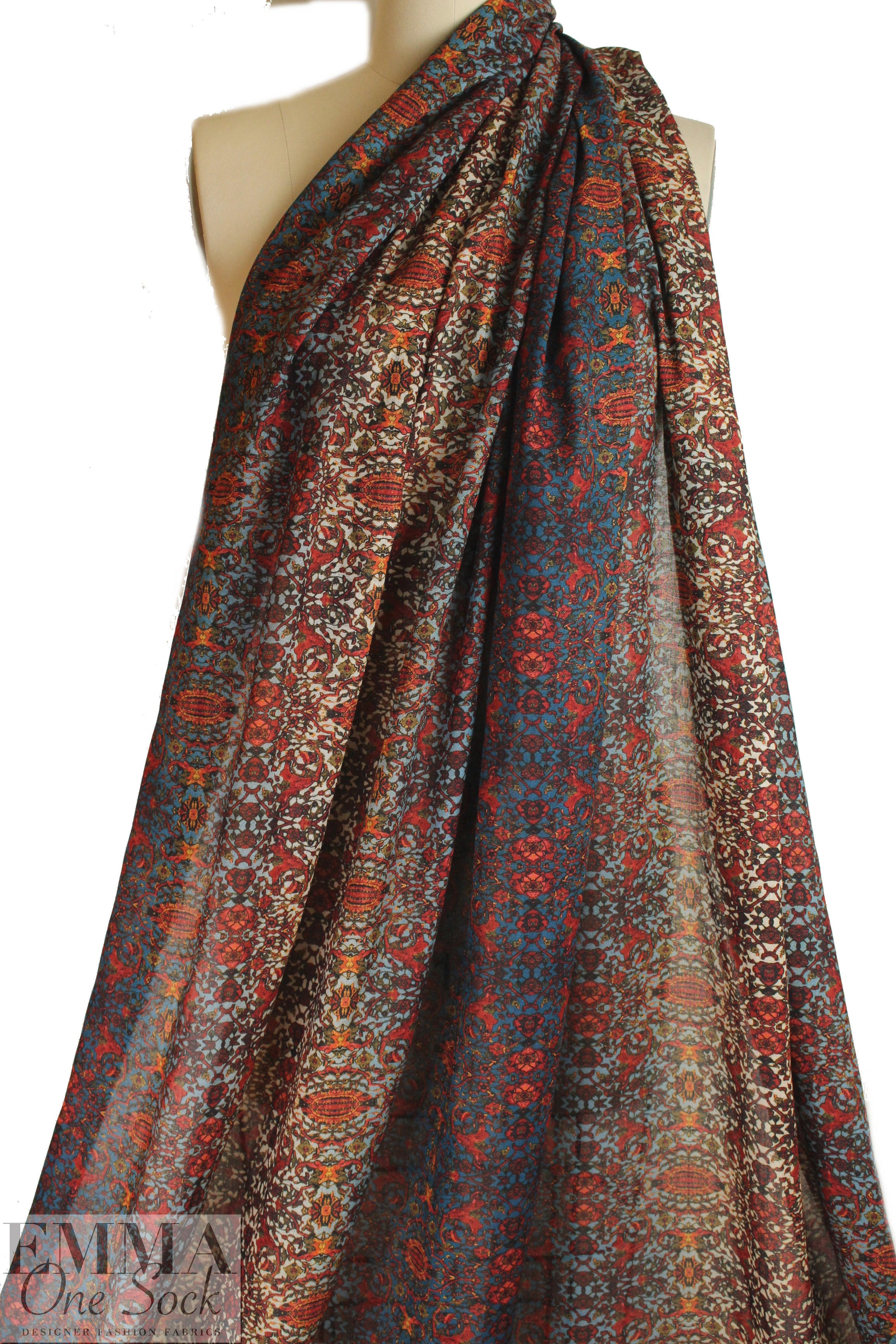 Italian printed wool/viscose voile - istanbulesque