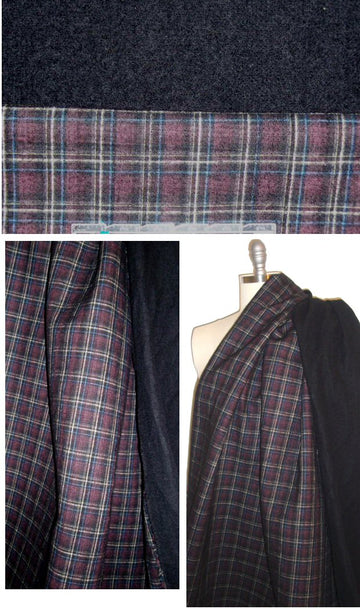Italian boiled wool/plaid shirting doublecloth coating