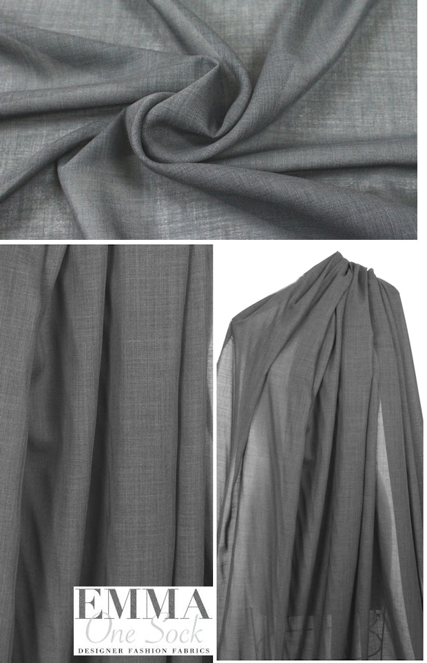 The0ry semi-sheer wool voile - banker's gray 1.875 yd