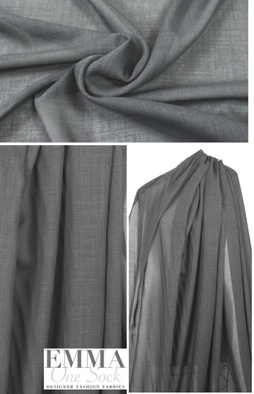 The0ry semi-sheer wool voile - banker's gray 1.875 yd