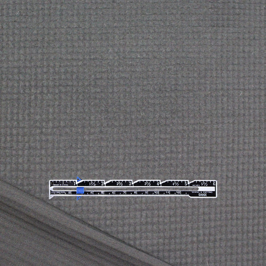 Italian tufted waffle stretch wool fleece - neutral gray .75 yds