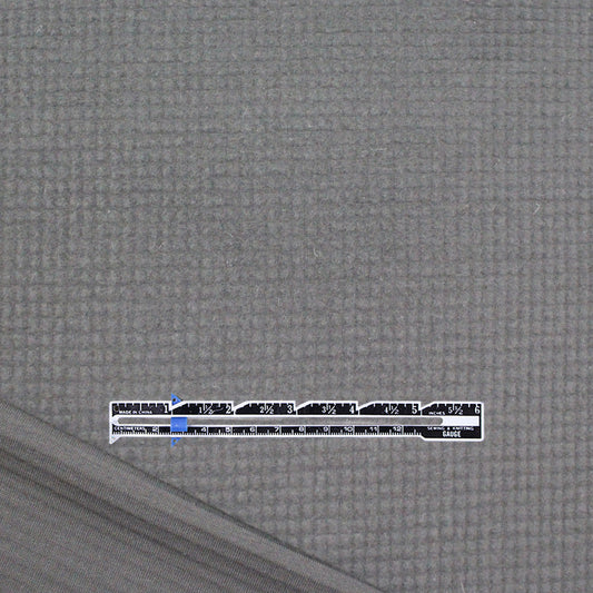 Italian tufted waffle stretch wool fleece - ash gray