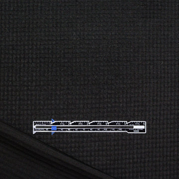Italian tufted waffle stretch wool fleece - black .875 yds