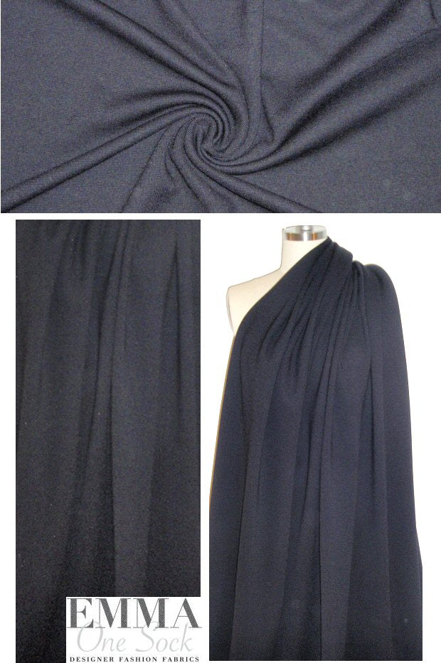 The0ry wool/spandex thick waffle knit - midnight 1.5 yd
