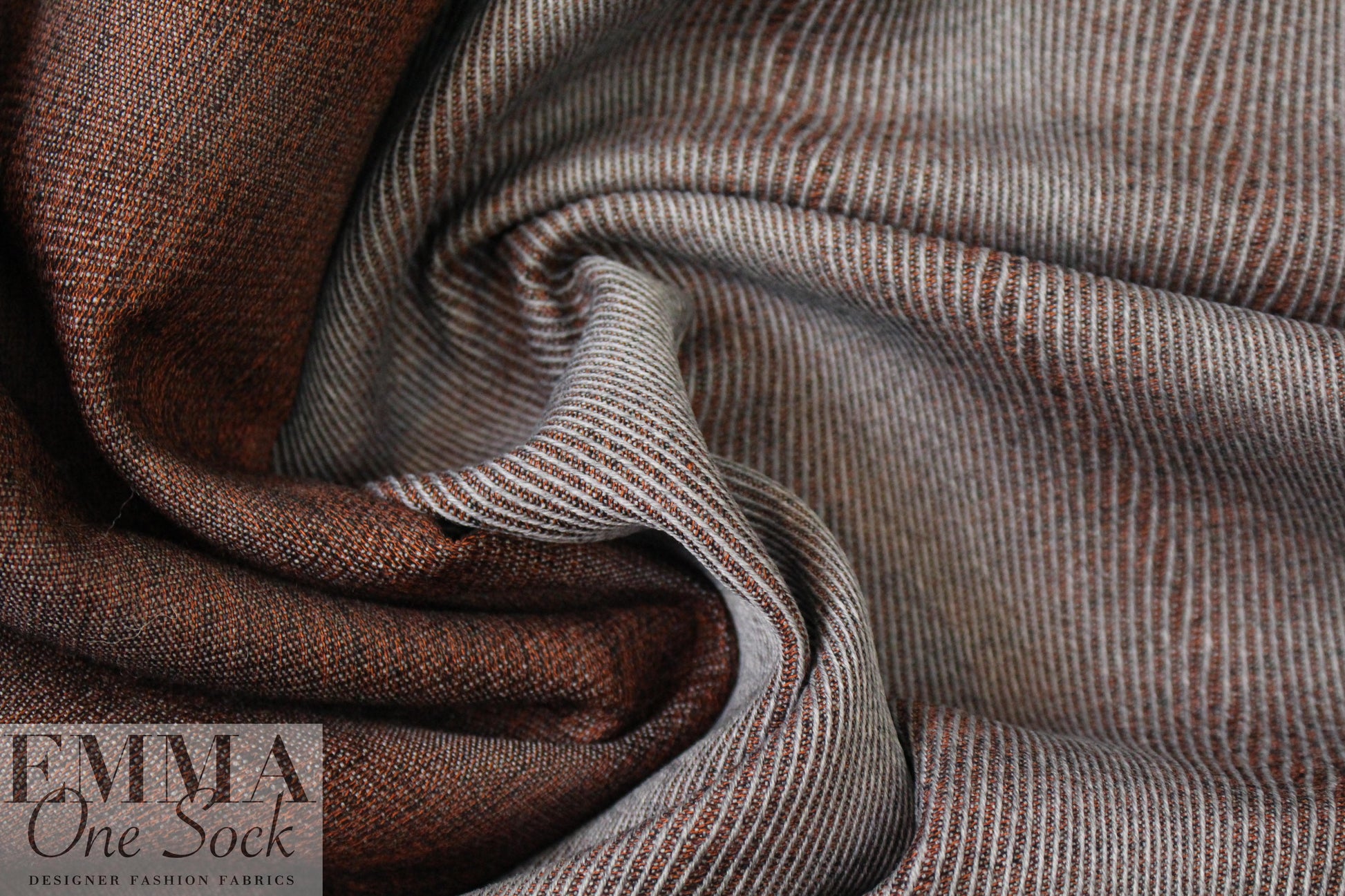famous designer virgin wool wavy stripe - bronze/gray 1.875 yd