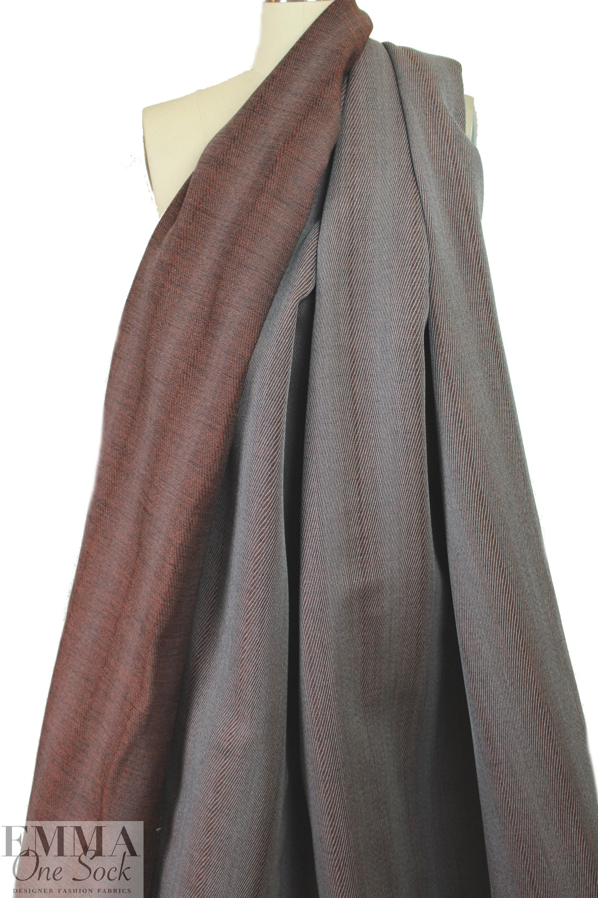 famous designer virgin wool wavy stripe - bronze/gray 2.75 yd