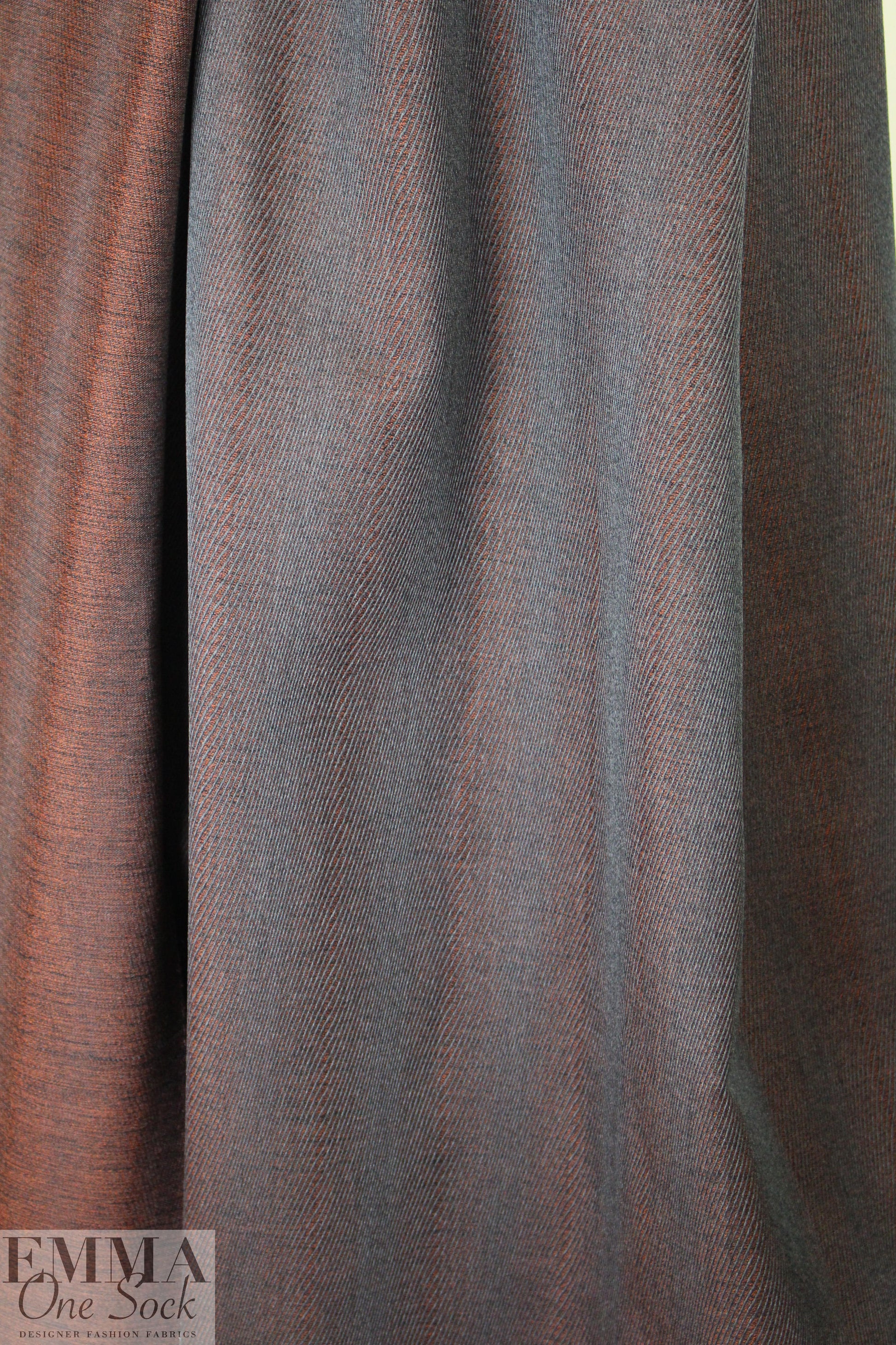 famous designer virgin wool wavy stripe - bronze/slate 2 yd