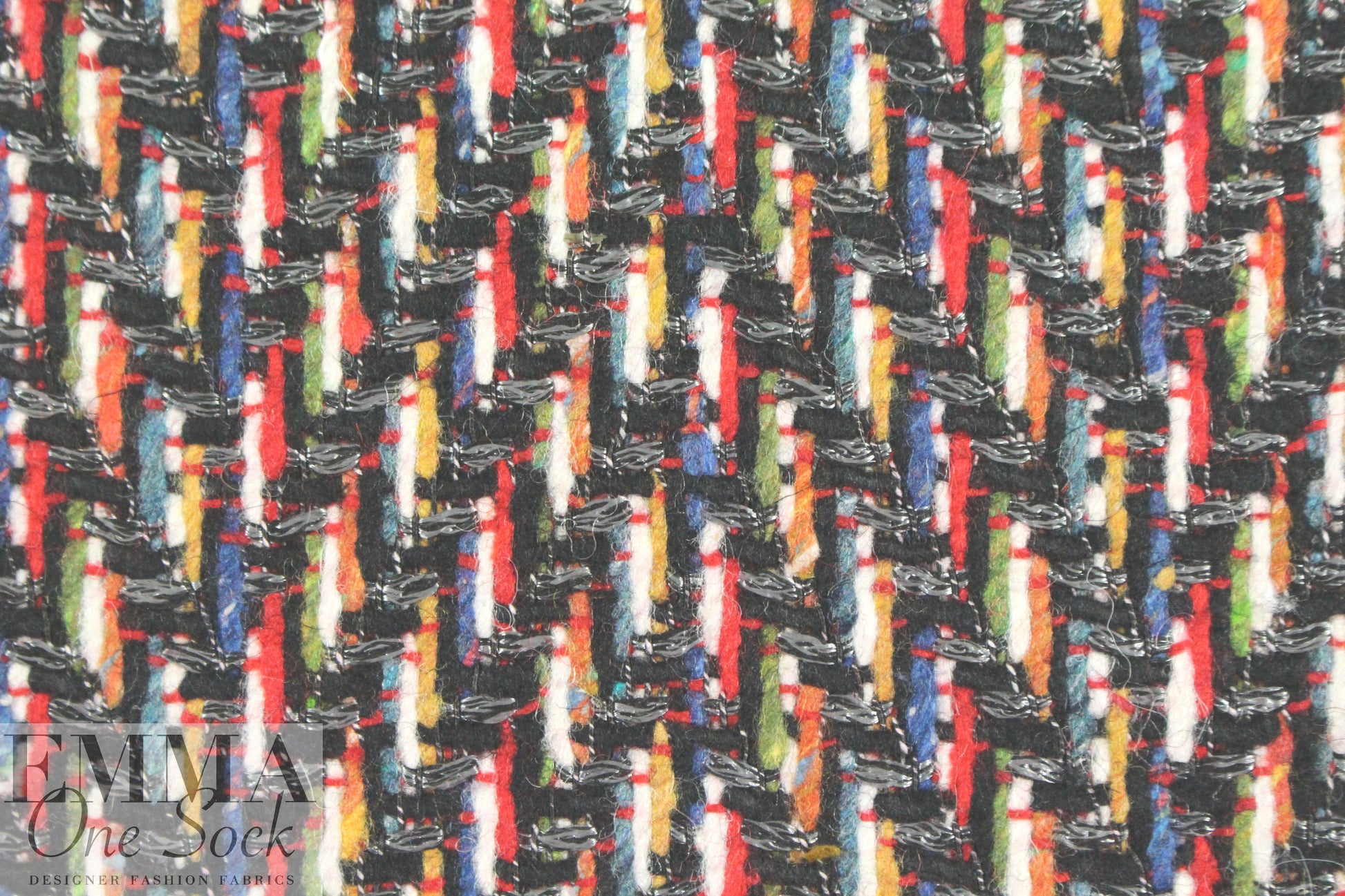 Italian fancy weave multicolor chevron wool blend