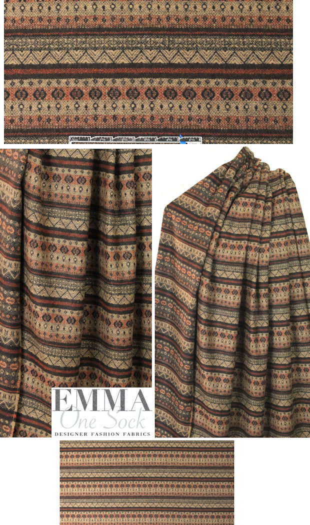 Italian earthy fairisle wool blend suiting
