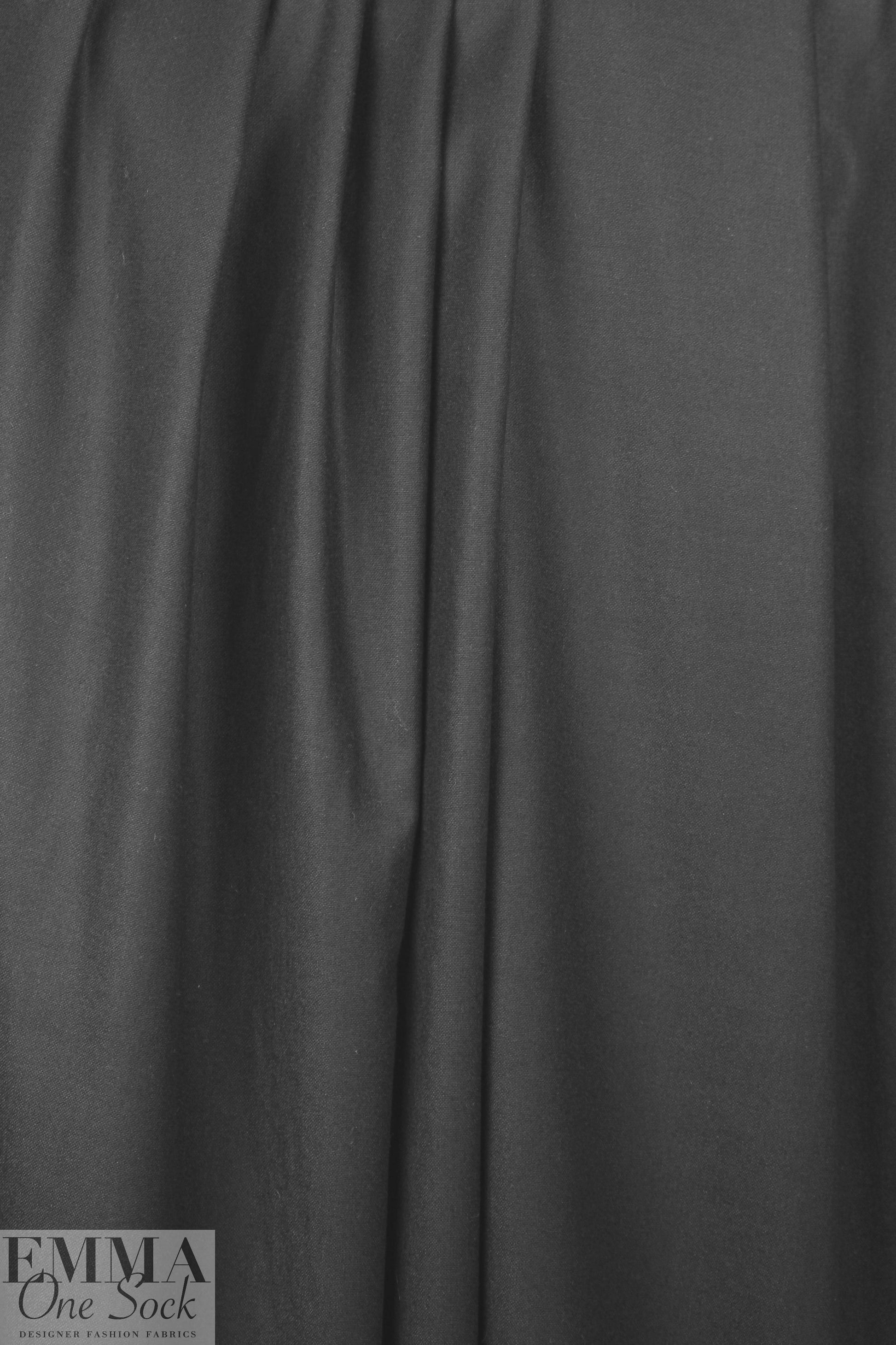 Italian lightweight black wool blend stretch woven 2 yd