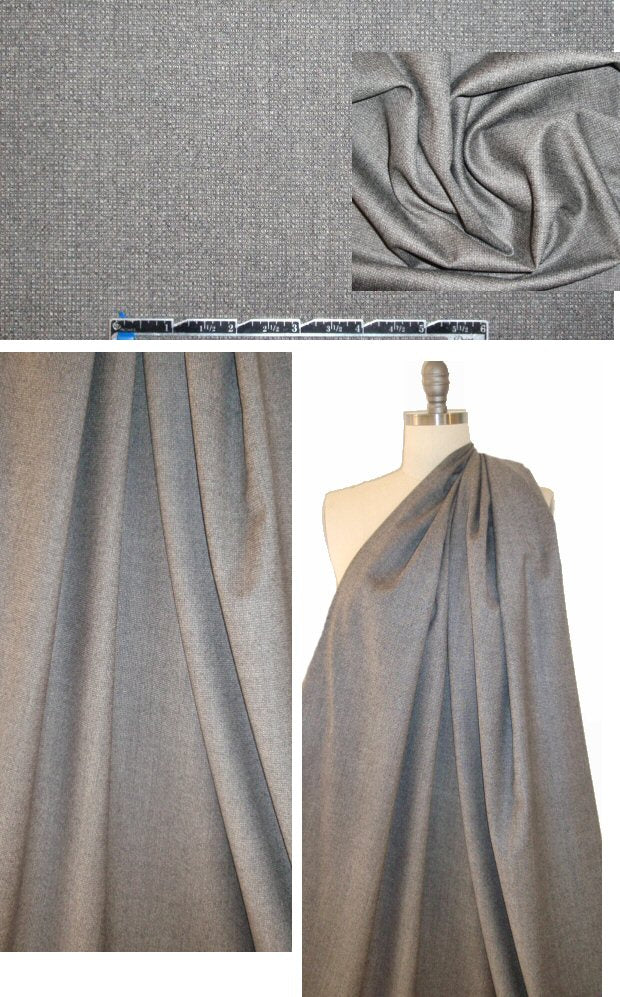 famous designer wool grid tweed suiting 1.25 yd