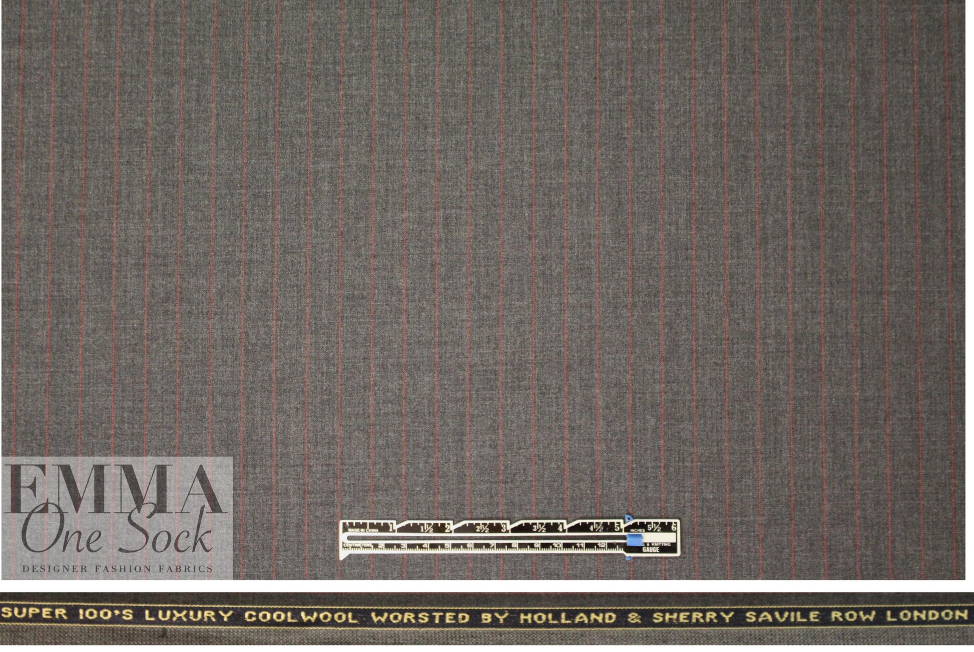 famous designer worsted wool super 100 stripe 1.625 yds