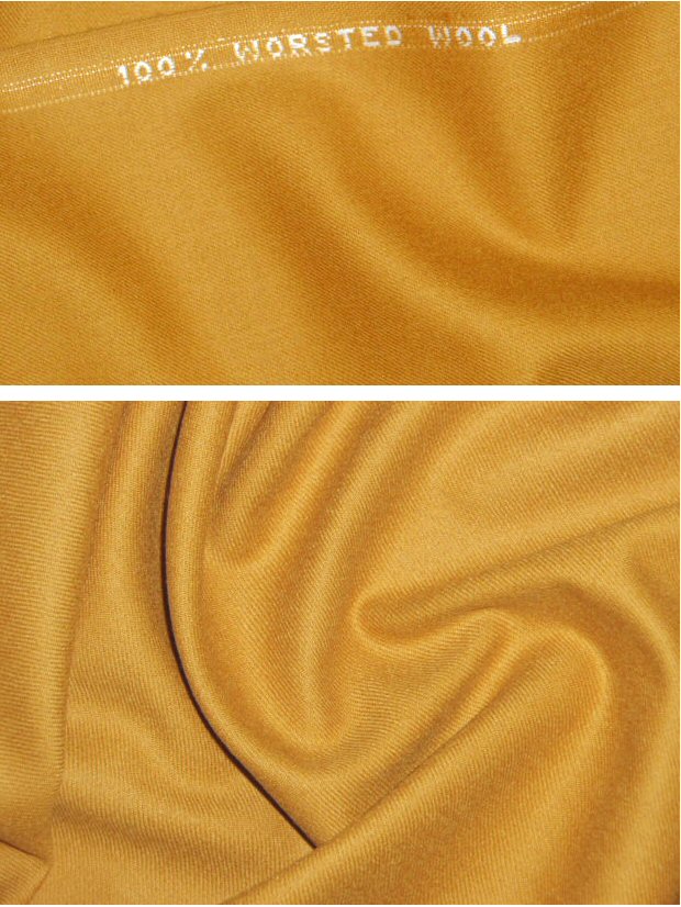 Italian 100% worsted wool gabardine - curry 1.5 yd