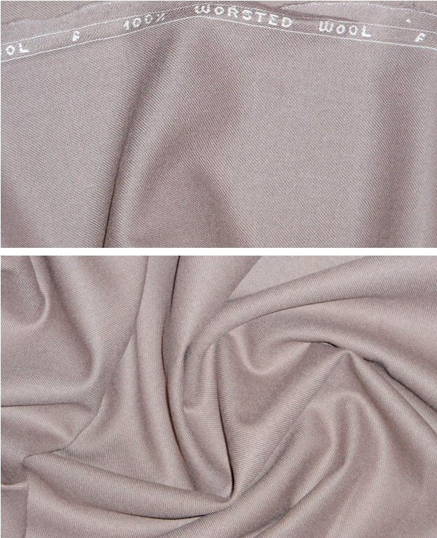 Italian 100% worsted wool gabardine - warm gray