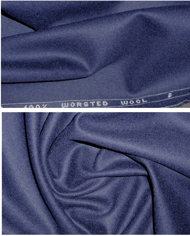 Italian 100% worsted wool gabardine - dark navy