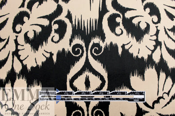 Italian ikat scroll stretch cotton blouseweight woven 2.125 yd