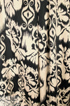 Italian ikat scroll stretch cotton blouseweight woven 2.125 yd