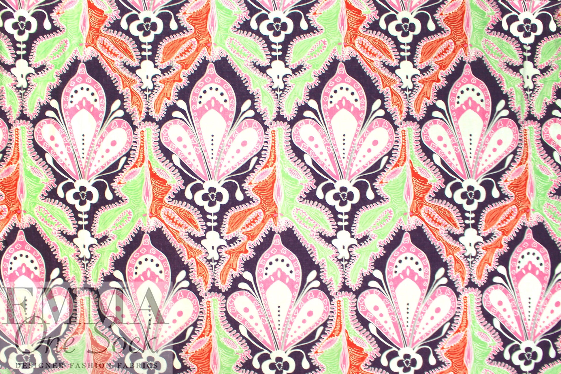 Italian deco medallion linen/cotton woven 1.625 yd