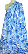 Italian blue decoflora stretch cotton canvas 1.875 yd