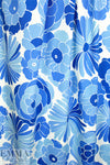 Italian blue decoflora stretch cotton canvas 1.875 yd