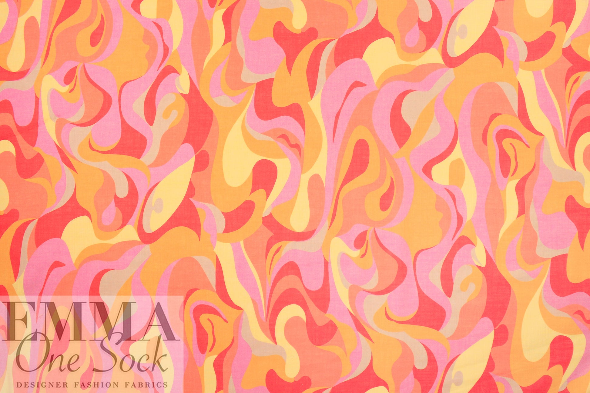 Italian 'pucci-esque flame' linen-look cotton BCI certified 1.5 yds