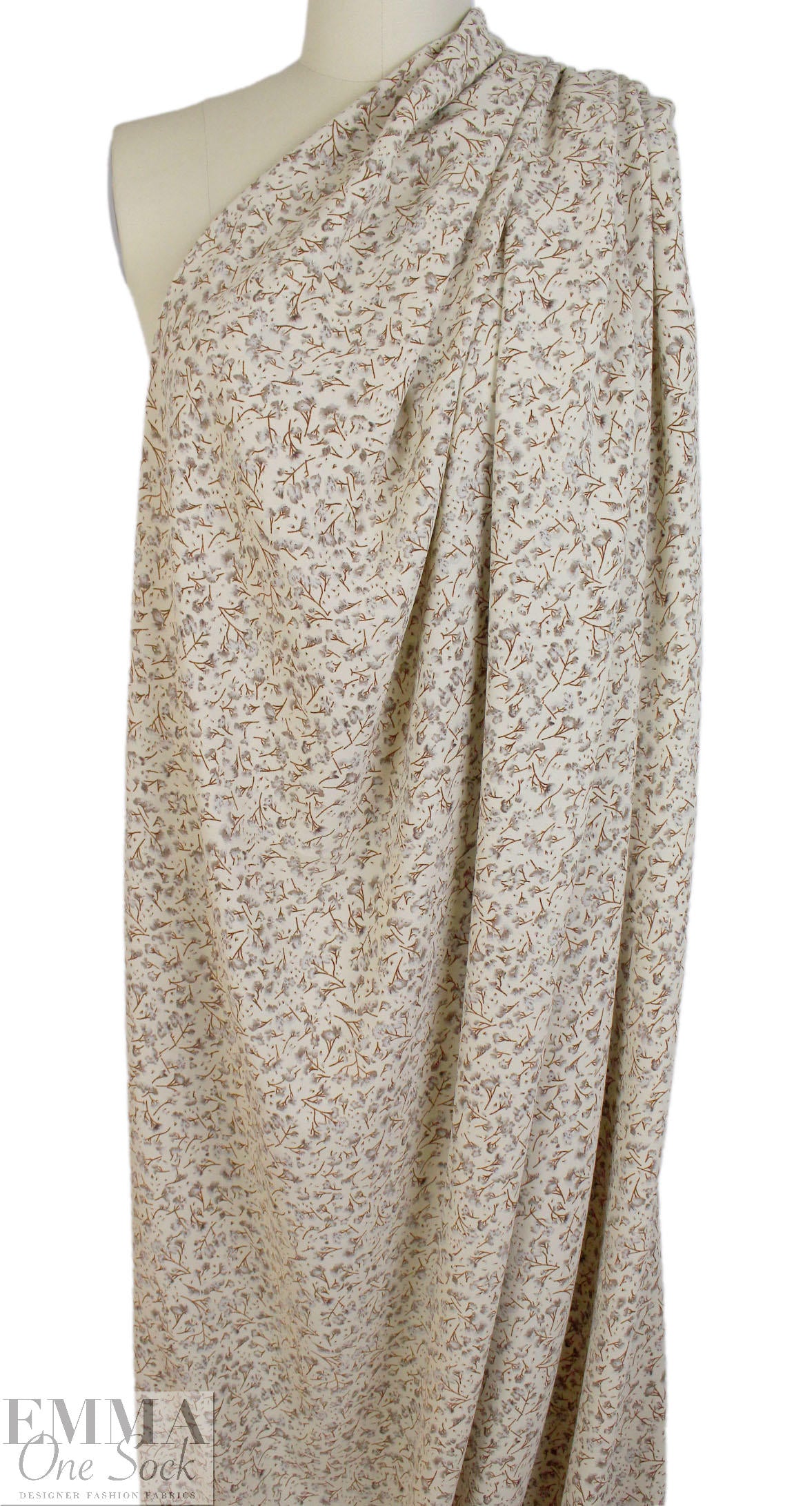 'blossom rain' polyester crepe woven - neutrals 1.5 yd