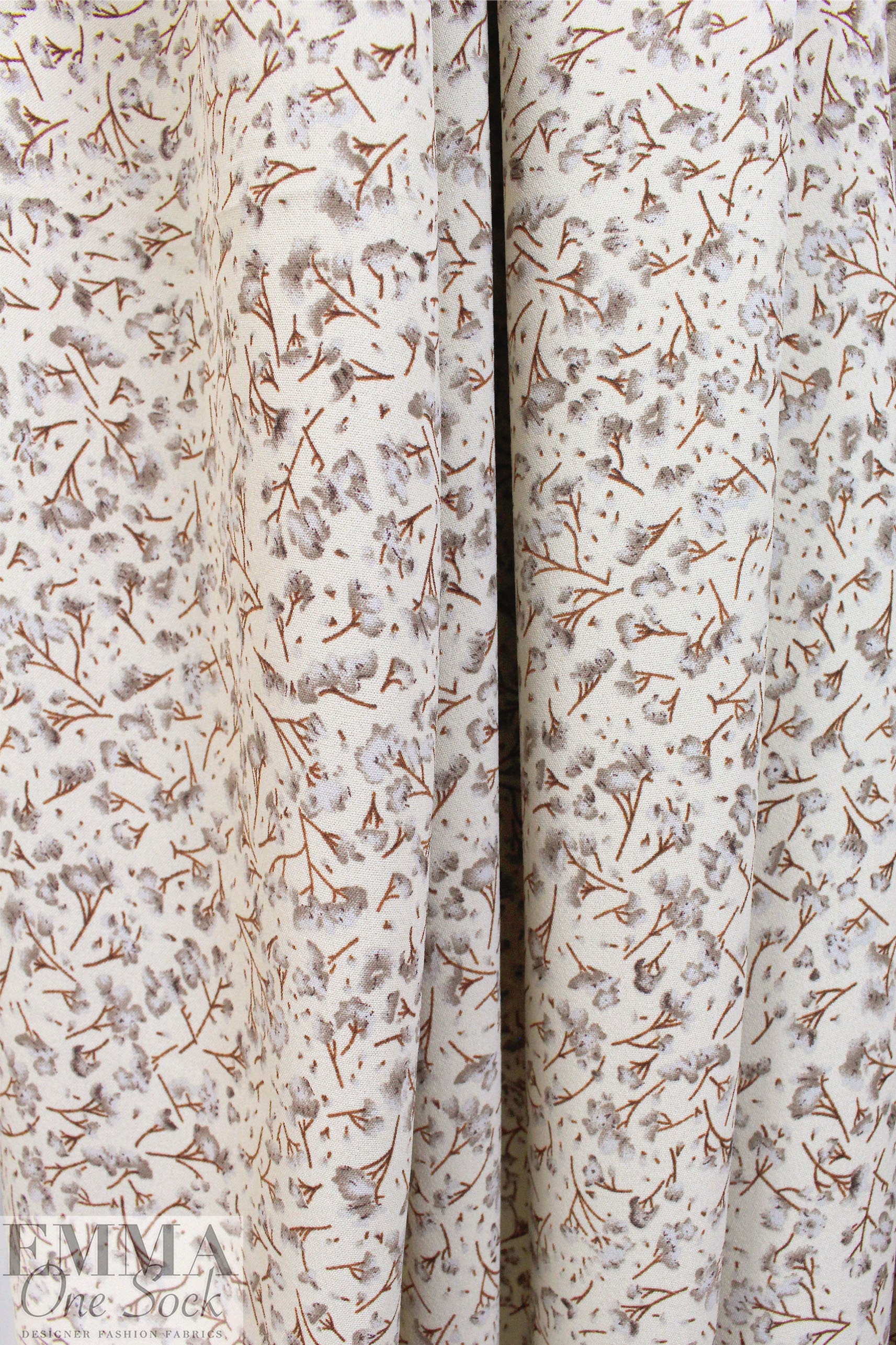'blossom rain' polyester crepe woven - neutrals 1.5 yd