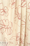 Gauguin line art slub rayon woven - ecru/rust