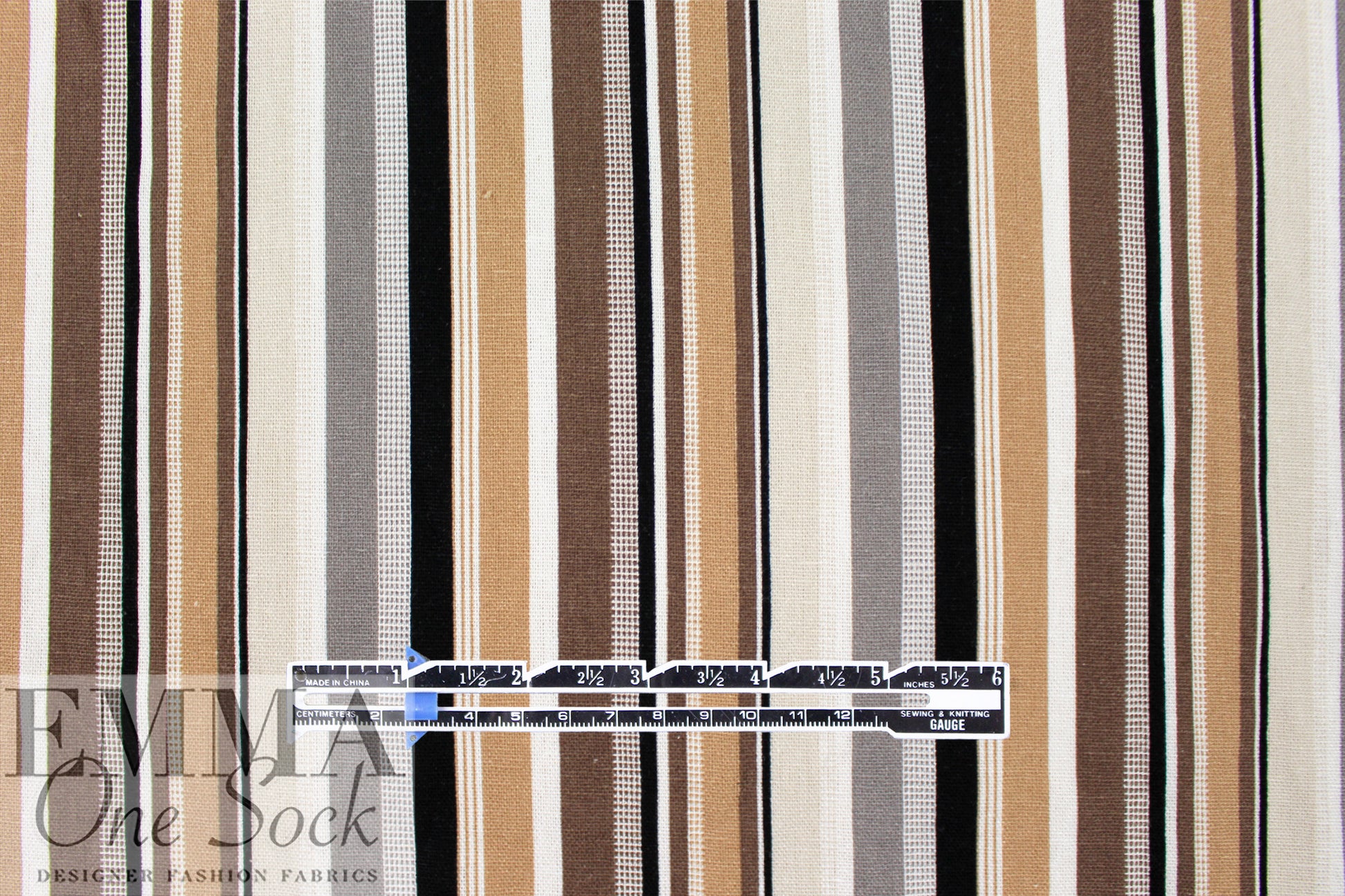Promenade stripes rayon/linen woven - earth tones 2 yd