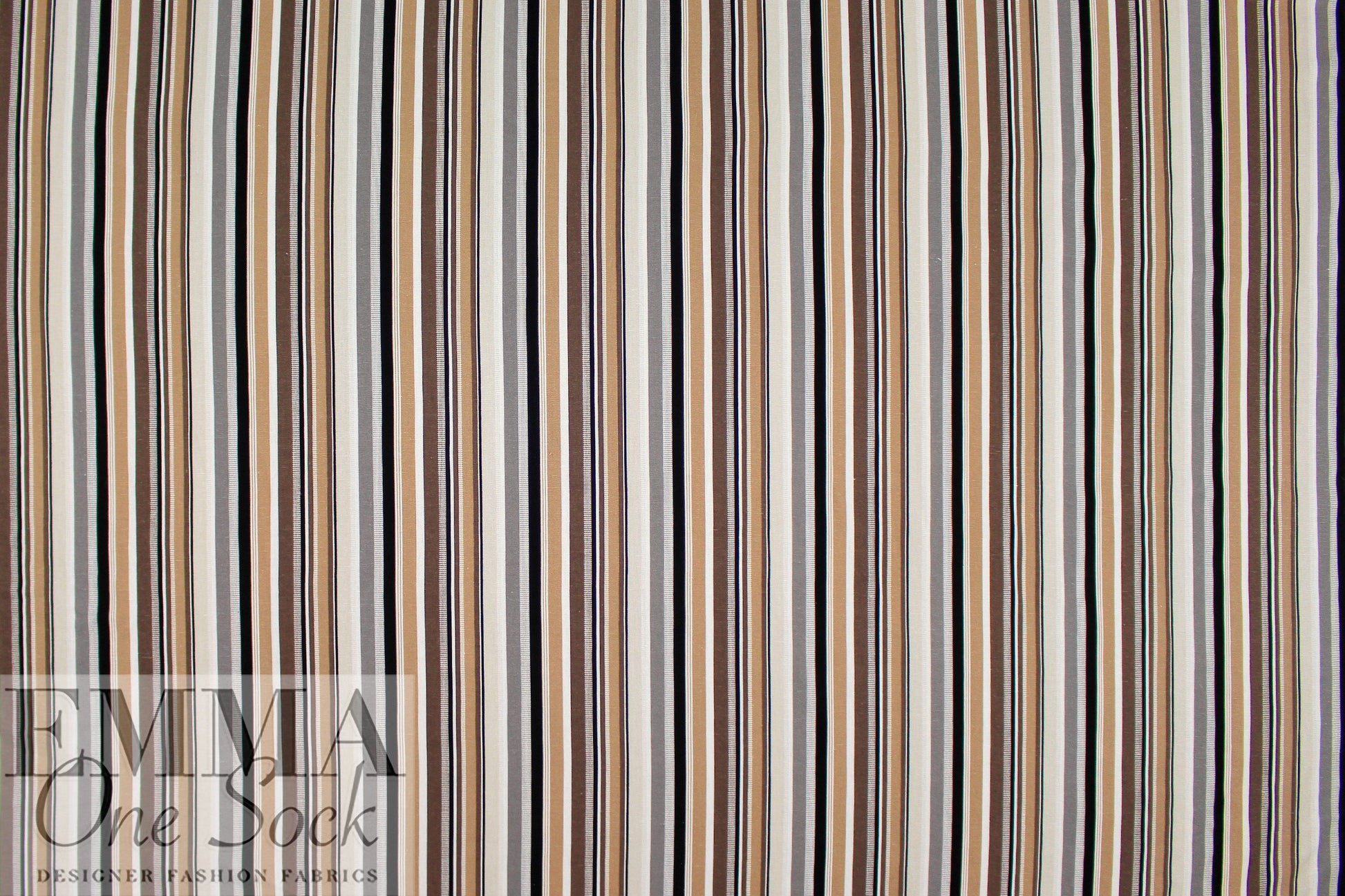 Promenade stripes rayon/linen woven - earth tones 2 yd