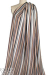 Promenade stripes rayon/linen woven - earth tones 2 yd