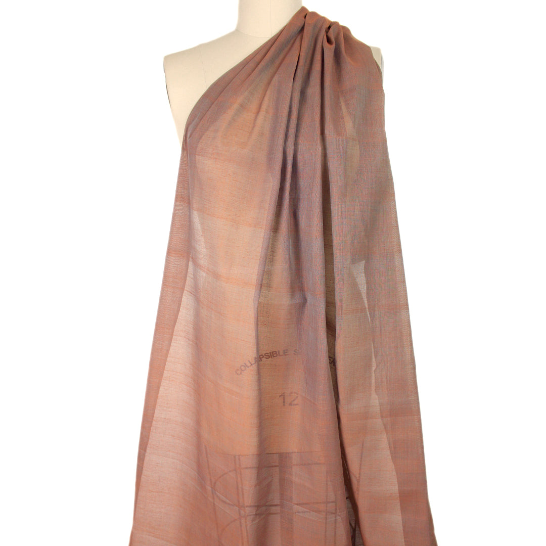 CA designer cross dye sheer all cotton woven - sienna/storm 1.125 yds