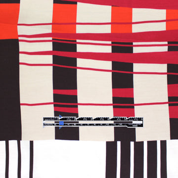 French 'plaid meets stripes' lightweight cotton sateen two PANELS 3 yd