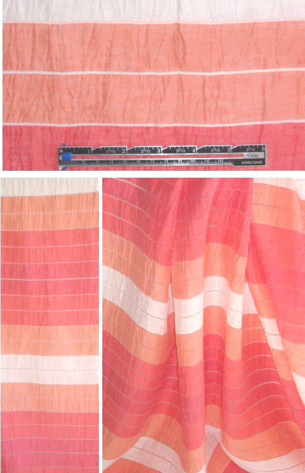 J'Envie cotton/linen blend crinkle stripe woven