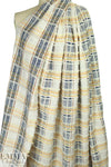 Italian clipped fancy plaid cotton stretch woven