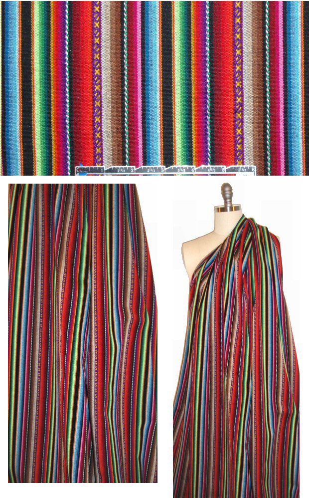 CA designer 'Mexican stripe' multicolor woven
