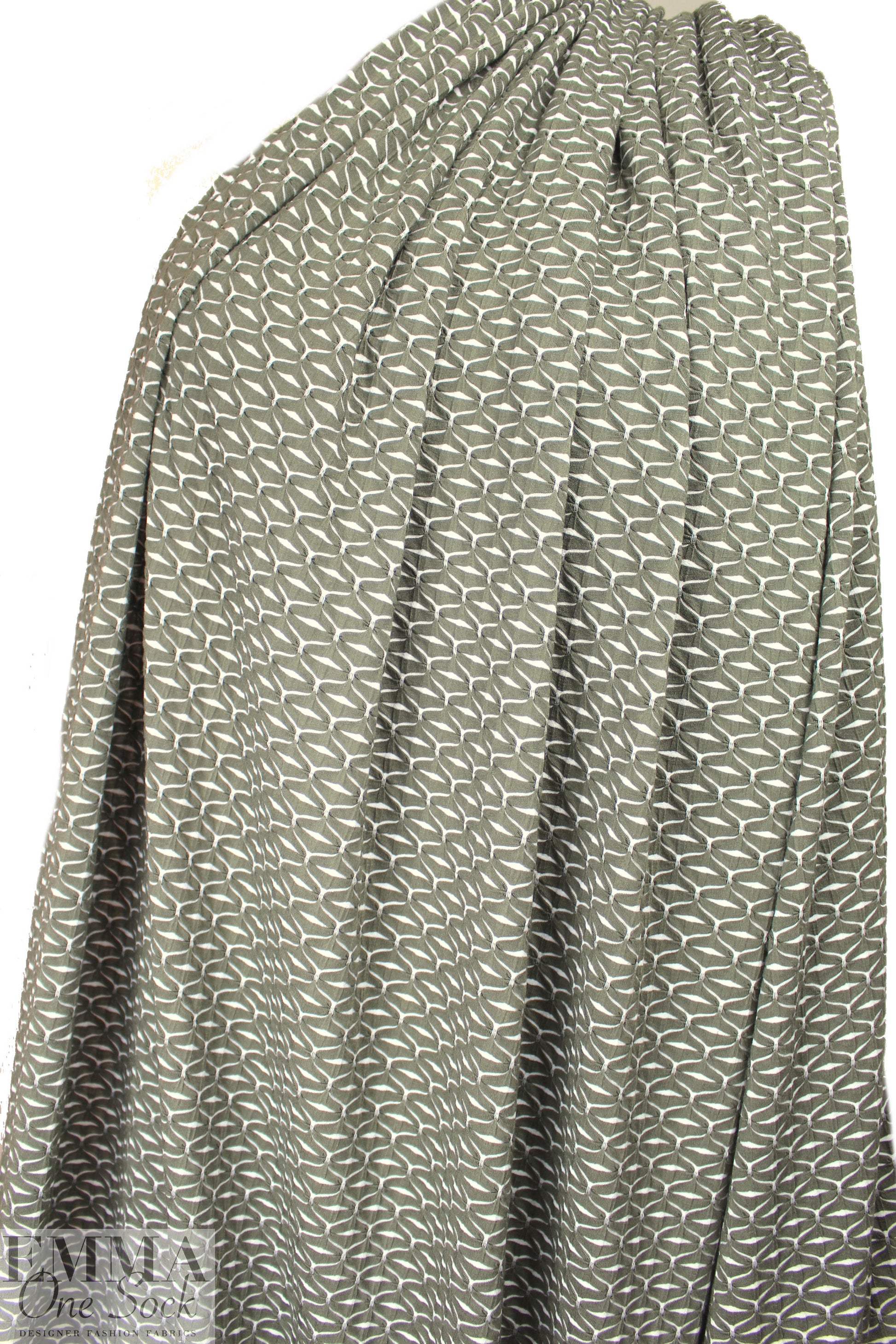 textured yarn dye novelty knit - army green