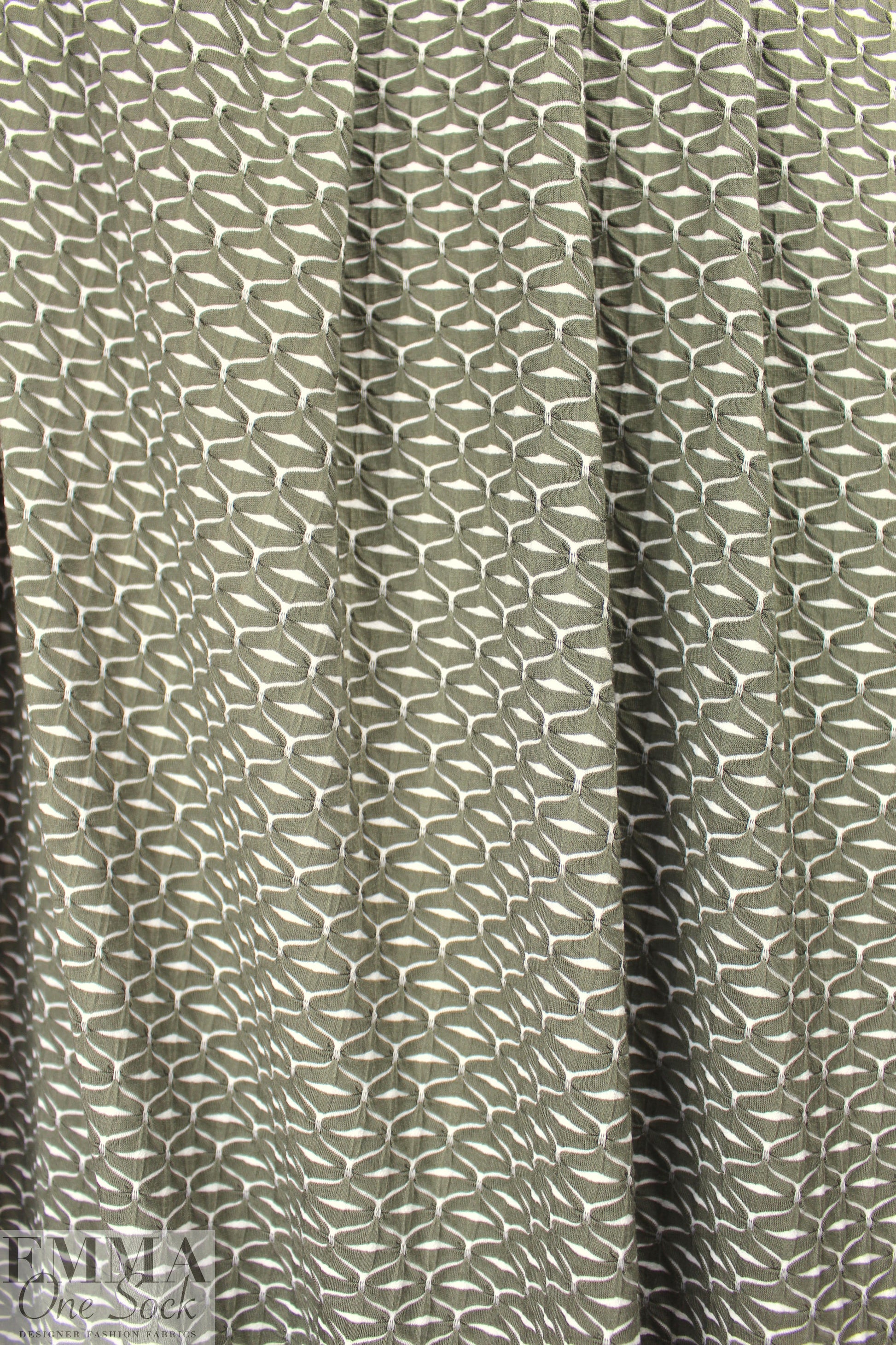 textured yarn dye novelty knit - army green