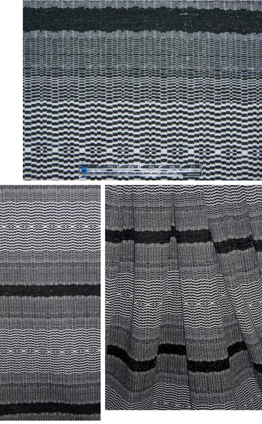 yarn dye graphic stripe 2-ply knit - black/off white
