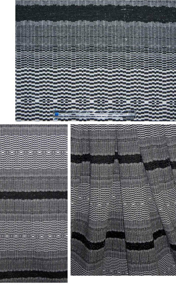 yarn dye graphic stripe 2-ply knit - black/off white 1.875 yd