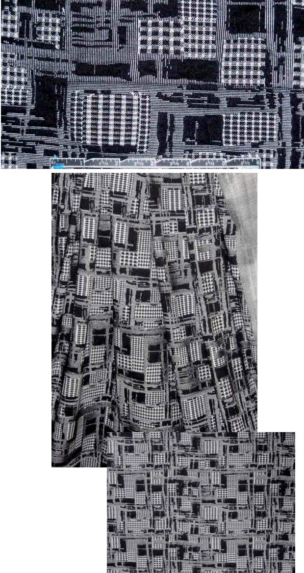 yarn dye decon plaid 2-ply knit - black/off white