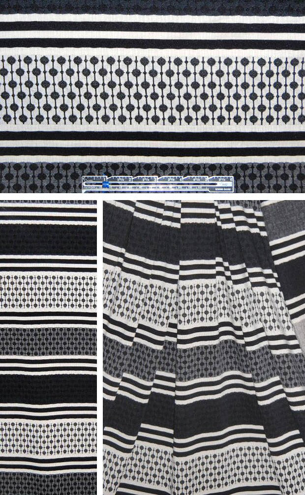 yarn dye stripey dotted knit - black/vanilla 1.625 yd