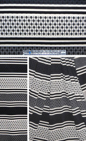 yarn dye stripey dotted knit - black/vanilla 1.625 yd