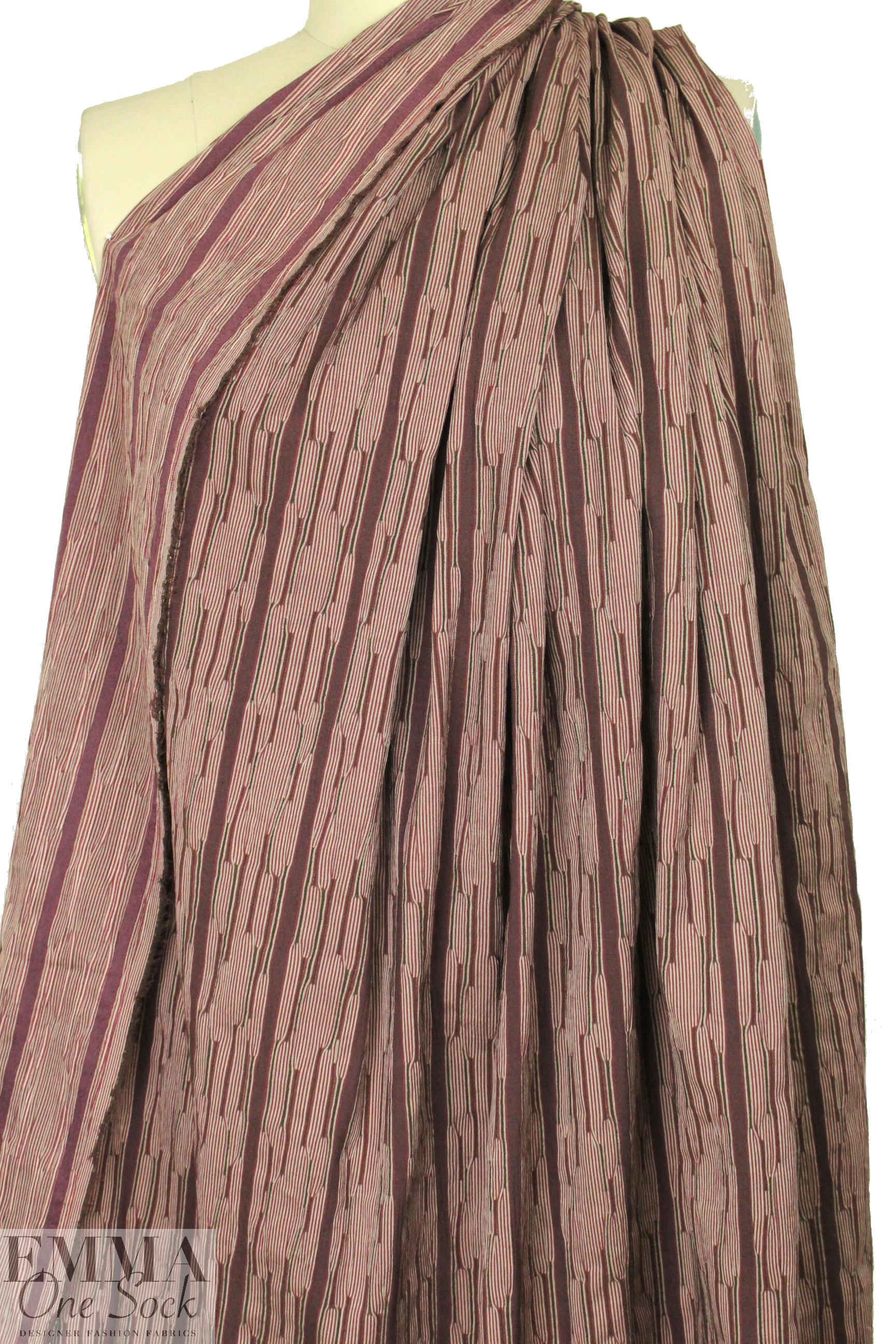 CA designer cotton blend ikat stretch jacquard