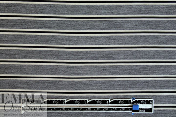 Italian gray/silver black stripe viscose/silk yarn dyed jacquard
