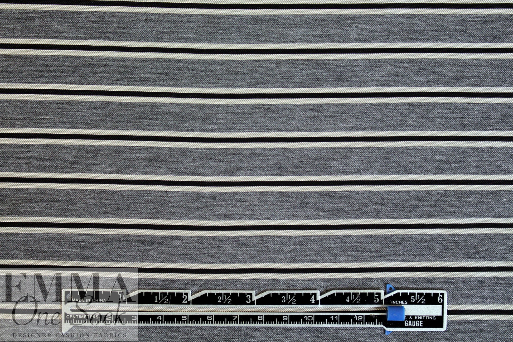 Italian gray/silver black stripe viscose/silk yarn dyed jacquard 1.5 yds