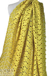 designer fancy textured floral guipure lace - sunshine 1.375 yd
